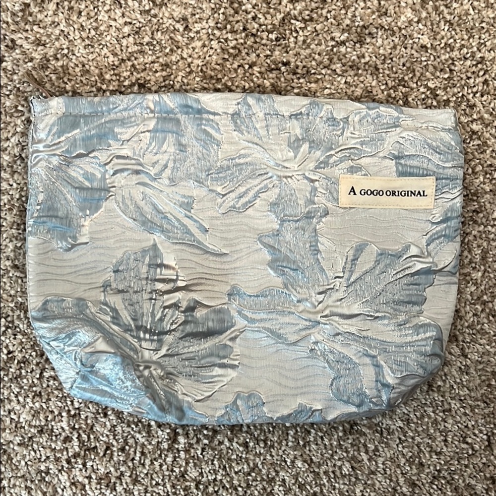 Blue Floral Cosmetic Bag